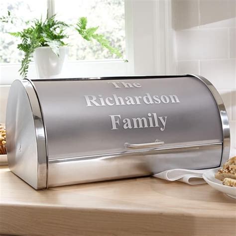 personalized stainless steel bread box|brushed stainless steel bread box.